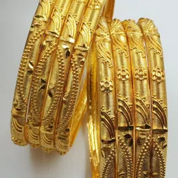 niva fashion Set Of 8 Gold-Plated Brass Artificial Stones Meenakari Bangles-image-47