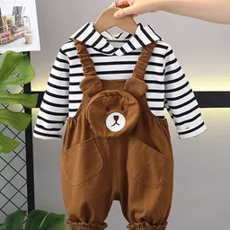 StyleCast x Revolte Infant Boys Cotton Straight Leg Dungaree With T-Shirt-image-2