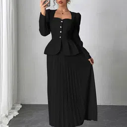 StyleCast x Revolte Satin Fit & Flare Midi Dress image 4