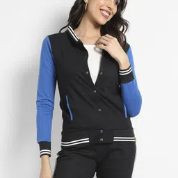 Campus Sutra Women Colourblocked Lightweight Bomber Jacket-image-22