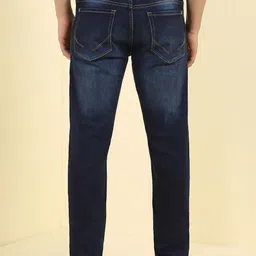 Allen Solly Men Skinny Fit Mid-Rise Low Distress Light Fade Jeans image 3