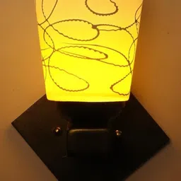 SOMIL Set Of 4 Yellow & White Printed Glass Cylinder Shaped Wall Lamp image 3