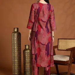 Anouk Women Printed Regular Kurta With Trousers image 3