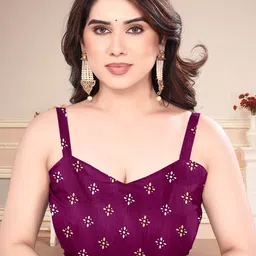 MAGNEITTA Ethnic Motifs Zari Silk Blend Saree image 2