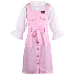 Wish Karo Girls Bell Sleeve Satin Pinafore Dress-picture-45