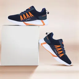 Free Kicks Men Multicoloured Mesh Marking Running Sports Shoes image 2