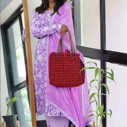 HERE&NOW Women Floral Printed Regular Kurta with Trousers & With Dupatta-picture-37