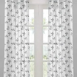 HOMEBREW FURNISHINGS White & Grey 2 Pieces Long Door Curtains-picture-16