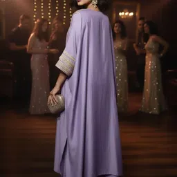 Varanga Women Embroidered Regular Thread Work Kurta with Trousers image 4