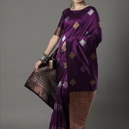 AMRUTKALA SAREES Woven Design Zari Banarasi Silk Kanjeevaram Saree With Blouse image 2