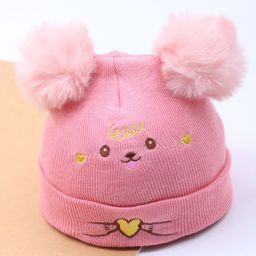 HIGHEVER Unisex Kids Embroidered Woollen Beanie-picture-18