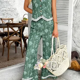 JC Mode V Neck Top With Trousers Co-Ords Set image 4