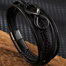 Jewelgenics Men Leather Wraparound Bracelet-image-34