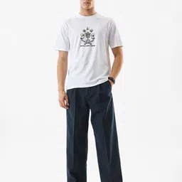 Snitch Men Navy Blue Mid-Rise Baggy Trouser image 5
