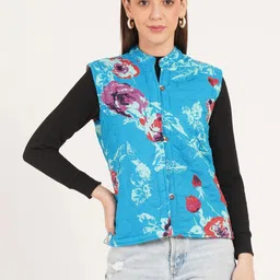 IX IMPRESSION Women Floral Reversible Quilted Jacket image 5