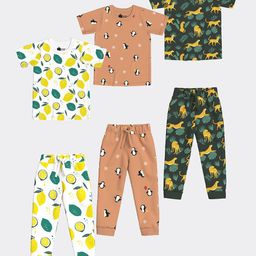 Orange Sugar Unisex Kids Printed T-shirt with Pyjamas-picture-52
