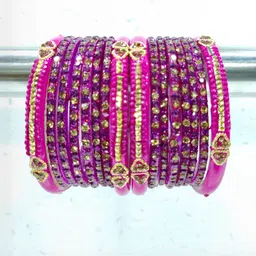 SAVORADE Set Of 16 Purple Glass Bangle image 2