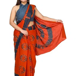 Pinkcity Trade World Orange Pure Cotton Solid Sarees-picture-34