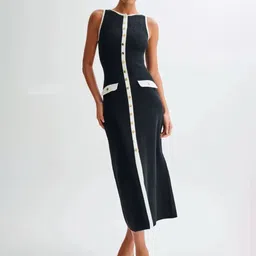 miss mosa by akanksha Alamode By Akanksha Women Black Anne Luxe Soft Knit Shift Dress-picture-35