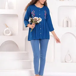 OH MI DIOS Women Floral Embroidered Peplum Longline Top-picture-27