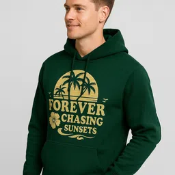 YONGE Men Printed Hooded Sweatshirt-picture-22