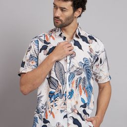 MaverIQ Men India Slim Fit Floral Printed Spread Collar Casual Shirt-picture-4