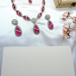 VATSALYA creation Alloy Gold- plated Ruby Red Jewellery Set-picture-34