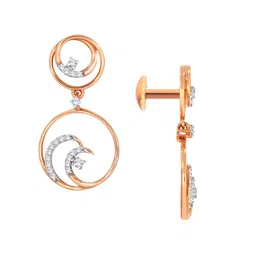 BHIMA 18K BIS Hallmark 750 Purity Curved Hanging Diamond Earring image 5