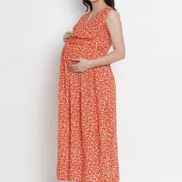 Mine4Nine Floral Print Maternity Fit & Flare Maxi Dress image 4
