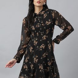 Latin Quarters Women Floral Print Fit & Flare Mini Dress-picture-8