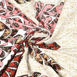 Qfab White Floral 300 TC King Bedsheet with 2 Pillow Covers image 3