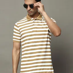 OGEN Men Striped Polo Collar Pockets T-shirt-picture-12