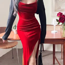 HERE&NOW Cowl Neck Bodycon Midi Dress-picture-35