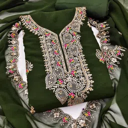 Nayanthara Trends Embroidered Unstitched Dress Material-picture-17