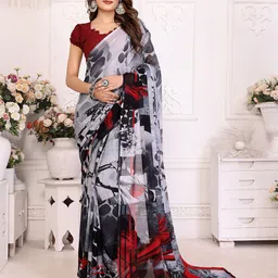 Moda Rapido Floral Printed Saree With Blouse Piece image 1