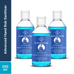 Luxurious Ayurvedic Gold Advanced Hand Rub Non Sticky Sanitizer - 200 ml Each-image-94