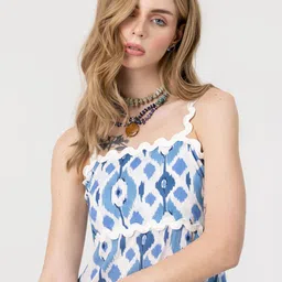 kalamir Zenava by Myntra Printed Shoulder Straps Fit & Flare Dress image 2