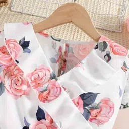 YK Floral Print Flutter Sleeve Fit & Flare Dress image 3