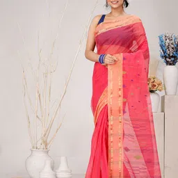 DipDiya Woven Design Pure Cotton Taant Saree-picture-37