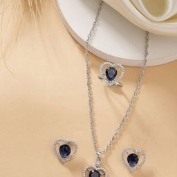 ZENEME Silver-Plated AD-Studded Jewellery Set-picture-12