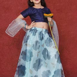 Aj DEZInES Girls Printed Sequinned Ready to Wear Lehenga & Blouse With Dupatta-picture-29