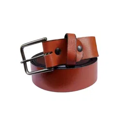 PERKED Men Textured Leather Tang Closure Belt image 3