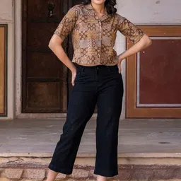 KALINI Print Ethnic Cotton Crop Top-picture-22