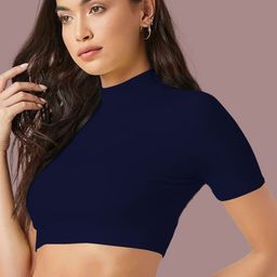 Dream Beauty Fashion Women Solid Crop High Neck Top-picture-25