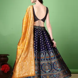 SWAMI STUDIO Ready to Wear Lehenga & Unstitched Blouse With Dupatta image 4