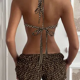 LULU & SKY Polka Dot Printed Halter Neck Swim Set image 4