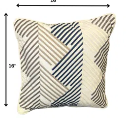 Bells & Whistles Cream-Coloured Striped Square Cushion Covers image 3