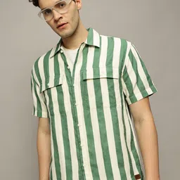 The Roadster Lifestyle Co. Men Premium Spread Collar Striped Cotton Casual Shirt-picture-25