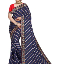 AKSH FASHION Blue Silk Blend Sarees-picture-30
