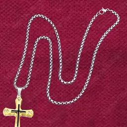 THE MEN GIFT Gold-Plated Jesus Crucifix Cross Pendant With Chain-picture-34